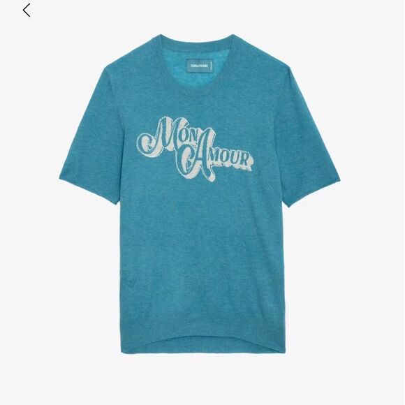 $348 ZADIG & VOLTAIRE Ida Diamante Amour Cashmere Sweater NWT FLAWED - Picture 5 of 14